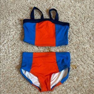 Hanna Anderson Colorblock Blue and Orange Two-Piece Bikini